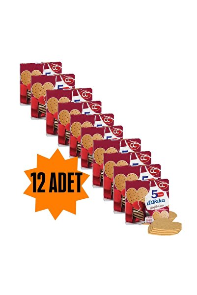 CC 5 Dakika Mozaik Pasta 12 Adet Kalp Şekilli 5 Dakika Hazır Mozaik Pasta - 20 cm Çapında 4 Kat Pasta Tabanı Bisküvisi