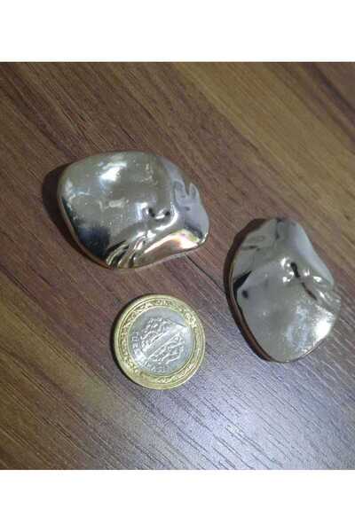 beyna aksesuar Buton de culoare aurie de dimensiuni mari Zara Moda Beyna (palton, jachetă, vestă, 2 butoane de 4,5 cm)