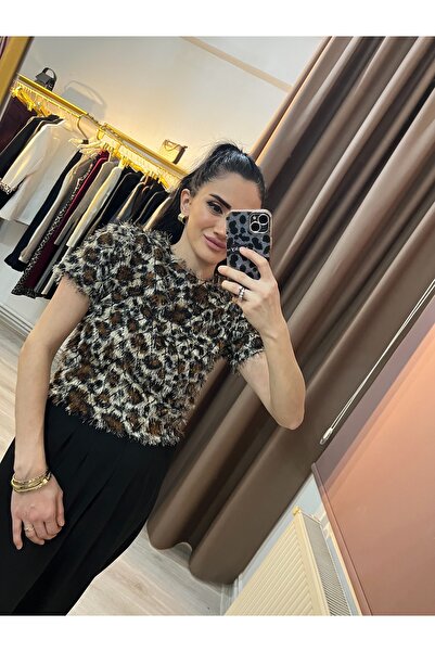 MODA Saçaklı Siyah Pullu Bluz