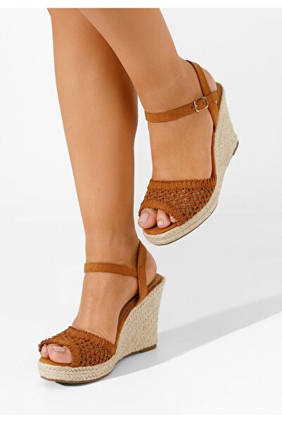 B T Shoes Sandale cu platforma tip espadrile Dehesa maro