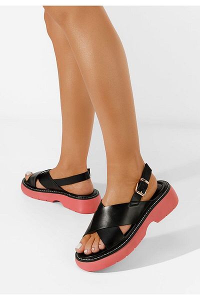 B T Shoes Sandale cu talpa groasa Nissa fucsia
