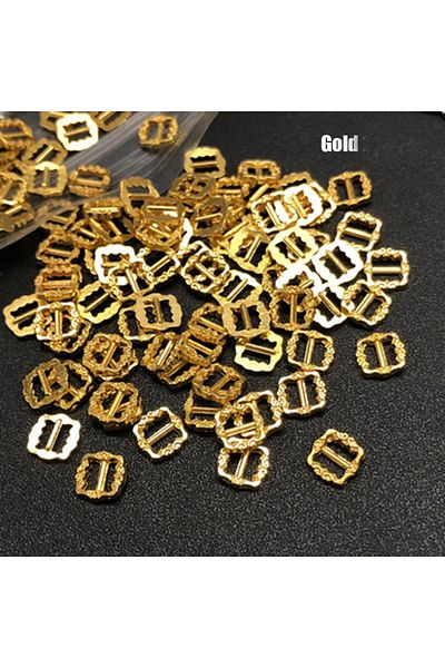 Choice 20pcs Gold 20Pcs Mini Doll Metal Buttons 7mm Tri-glide Belt Buckle for DIY Doll Bags Shoes Clothes H