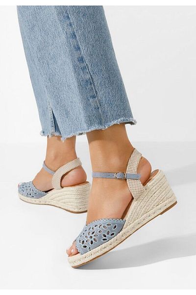 B T Shoes Sandale cu platforma Finana albastre