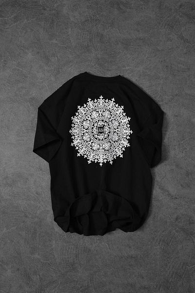 Slatra Ανδρικό Oversize Μαύρο T-Shirt - Κέντημα στην πλάτη και στους ώμους