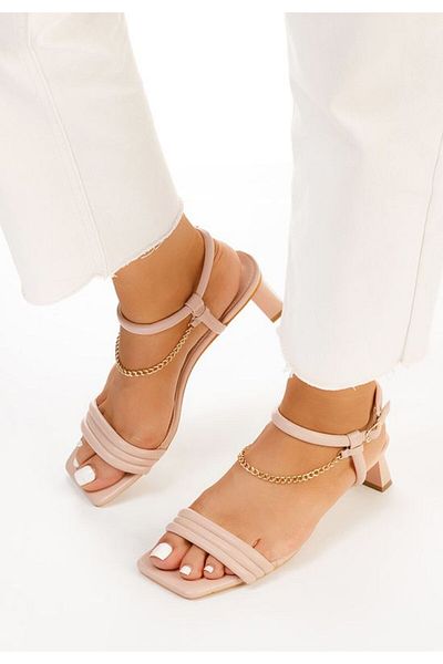 B T Shoes Sandale cu toc mic roz Ellenne