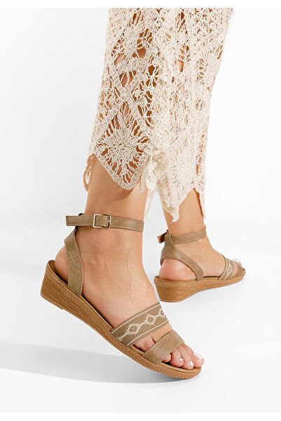 B T Shoes Sandale cu talpa joasa Prya kaki