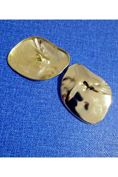 beyna aksesuar Buton de culoare aurie de dimensiuni mari Zara Moda Beyna (palton, jachetă, vestă, 2 butoane de 4,5 cm)