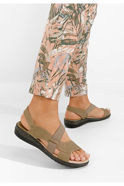 B T Shoes Sandale cu talpa joasa Tobia kaki