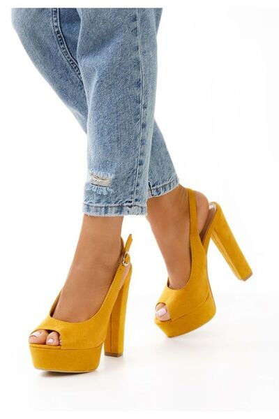 B T Shoes Arabia yellow high heel sandals