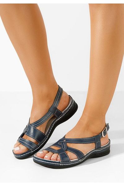 B T Shoes Sandale dama piele Zinga navy