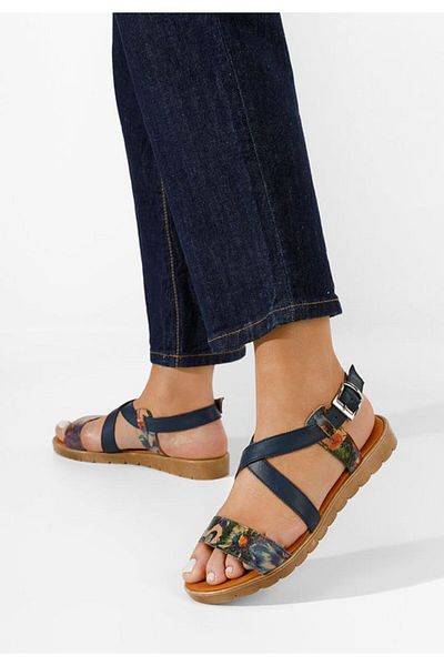 B T Shoes Sandale dama piele Tamala navy