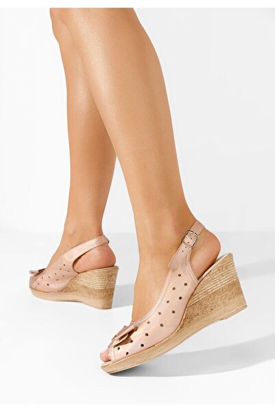 B T Shoes Sandale cu platforma piele Breta champagne