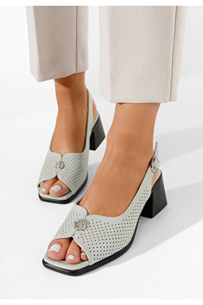 B T Shoes Sandale cu toc gros Ceiba turcoaz