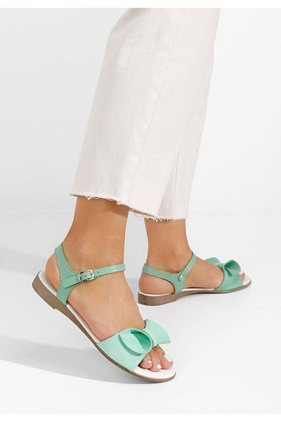 B T Shoes Sandale dama piele Delana turcoaz