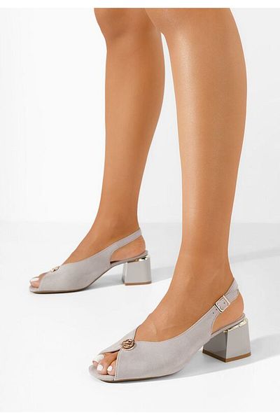 B T Shoes Amary V3 gray chunky heel sandals