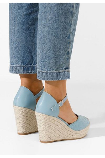 B T Shoes Sandale cu platforma Santorini albastre