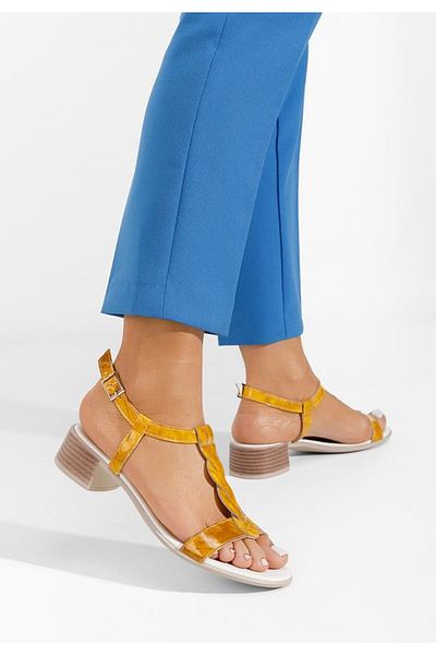 B T Shoes Sandale piele naturală Thasia galbene