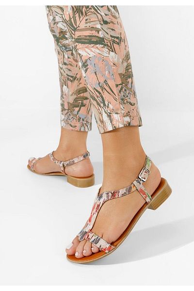 B T Shoes Sandale dama piele Nocella V3 multicolore