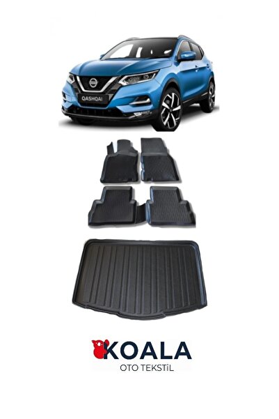 KoalaOtoTekstil Nissan Qashqai Visia 3d Havuzlu Paspas 2014-2021 Bagaj Havuzu...
