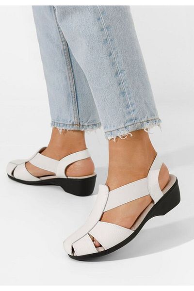 B T Shoes White Melona V4 low heel sandals
