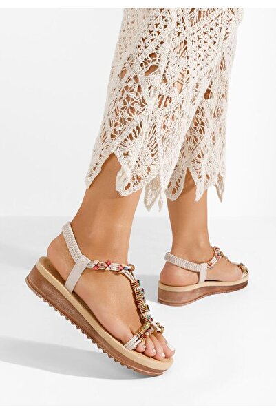 B T Shoes Sandale cu talpa groasa Noelia bej