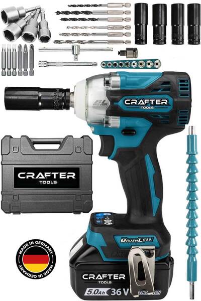 CRAFTERTOOLS Germany 450 Nm 36 Volt 5 Ah Akülü Torklu Somun Sıkma Bijon Sökme...