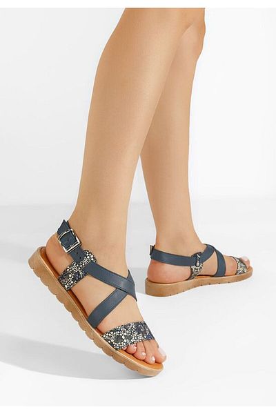 B T Shoes Sandale dama piele Tamala albastre