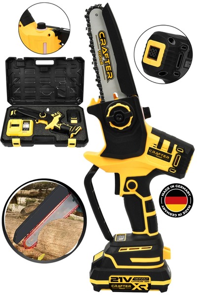 CRAFTERTOOLS Germany 36V 5Ah Çift Batarya Otomatik Yağlama Kömürsüz Motor Budama Testeresi Dal Budama Makinesi