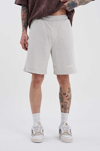 Machinist Ανδρικό πολυτελές Basic Washed Relaxed ανοιχτό μπεζ σορτς με στίγματα