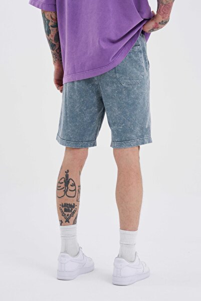 Machinist Ανδρικό πολυτελές Basic Washed Relaxed Ghost Spotted σορτς