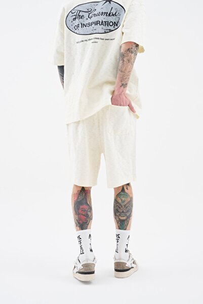 Machinist Men's Premium Fabric Printed Ecru Shorts