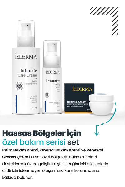 izderma Renewal Cream & Intim Bakım Kremi & Onarıcı Bakım Kremi 3'lü Set