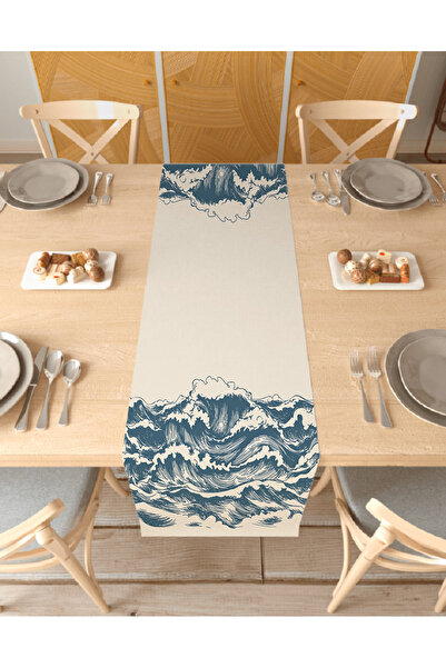 GREENDECOR cu imprimeu Runner cu model boem - Imprimare digitală, față de mas...