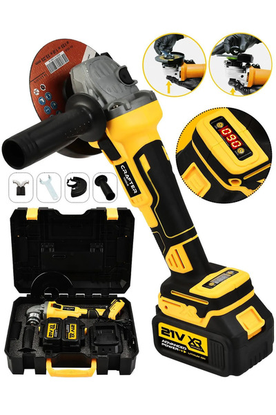 CRAFTERTOOLS Germany 21 V Çift Akülü Kömürsüz Motor Dijital Ekran 125mm Şarjl...