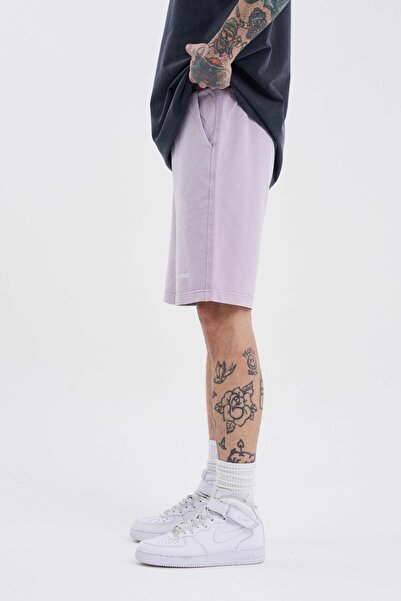 Machinist Men's Luxury Basic Washed Relaxed Lilac Spotted Shorts