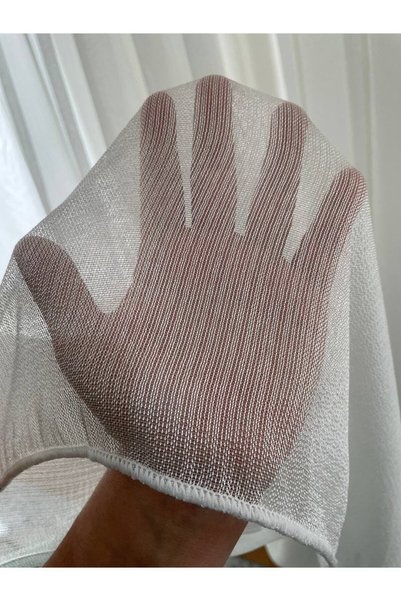 MebelPort Curtain ستارة تول 1/3 بتجعيدات أنبوبية دائرية من K.d.k للأرضيات