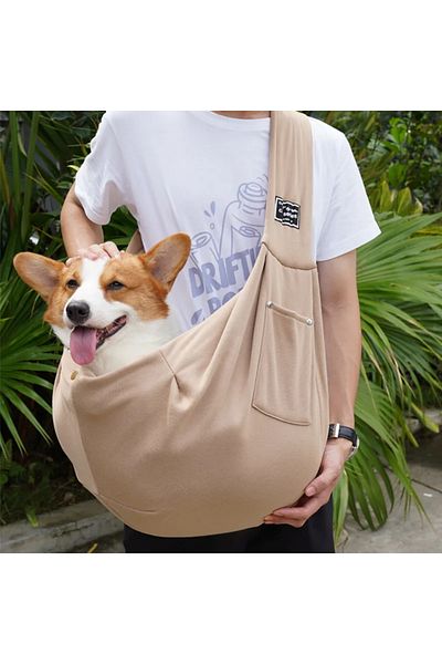 Choice khaki Comfortable Pet Crossbody Shoulder Bag Outdoor Travel Portable Cat Puppy Sling Carrier Bag Dog