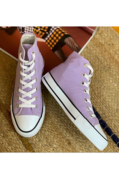 Modaqueen Unisex Convers Lila Spor Ayakkabı Uzun Bilekli Spor Ayakkabı Sneaker