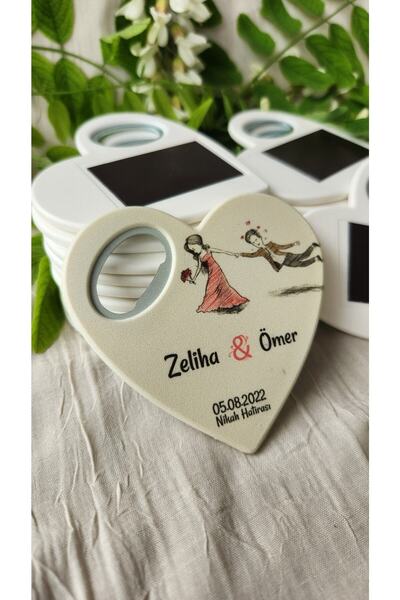 DeryalarDijital 50 Adet Açacaklı Magnet Nişan Söz Kına Düğün Nikah Hatırası M...