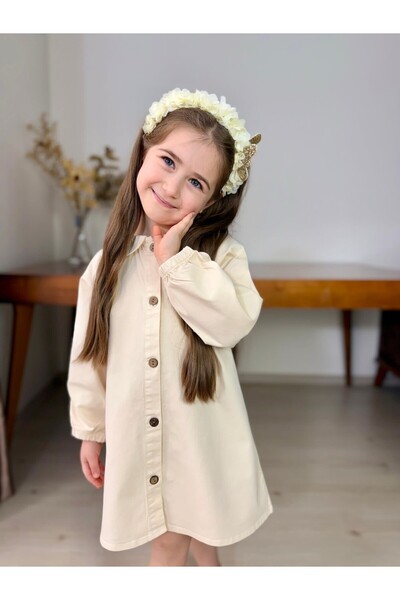 Bisahane Φόρεμα με κουμπιά γαμπαρντίνα για κορίτσια