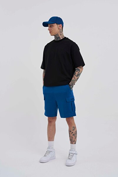 Machinist Men's Basic Relaxed New Indigo Shorts with Cargo Pockets