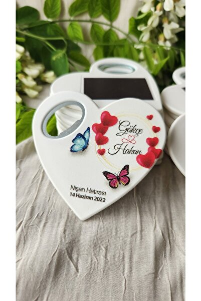 DeryalarDijital 10 Adet Açacaklı Magnet Nişan Söz Kına Düğün Nikah Hatırası M...