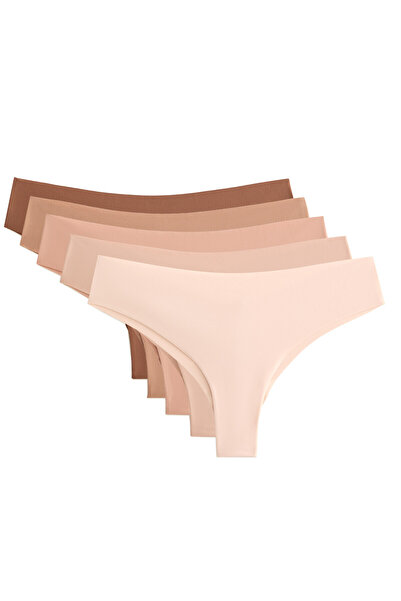 Oysho 5 adet poliamit karışımlı görünmez PANTONE™ klasik Brezilya modeli külot