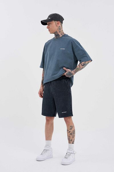 Machinist Men's Luxury Basic Washed Relaxed Asphalt Spotted Shorts