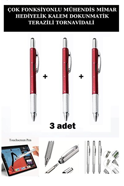 madamlina 3 LÜ PAKET  Çok Fonksiyonlu Su Terazili Cetvelli Tornavidalı Dokunm...