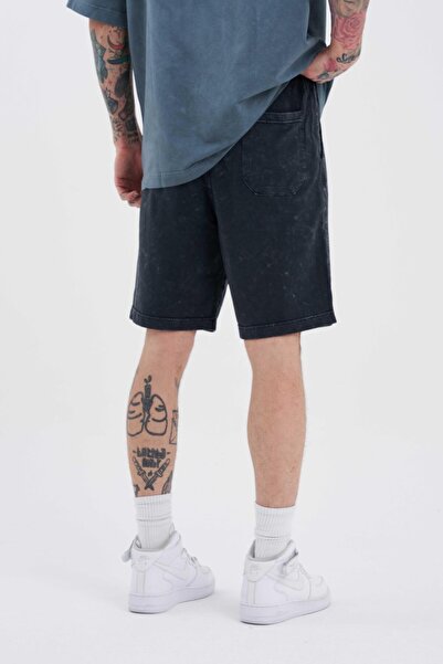 Machinist Ανδρικό σορτς Luxury Basic Washed Relaxed Asphalt Spotted