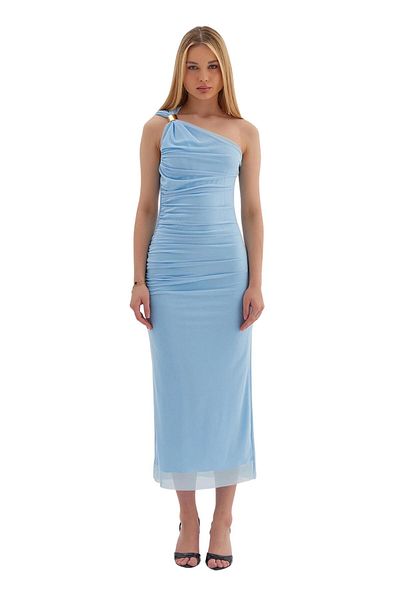 Moda Amore Rochie de seară pentru femei - tul cu un singur umăr, detaliat, lungime midi 1709