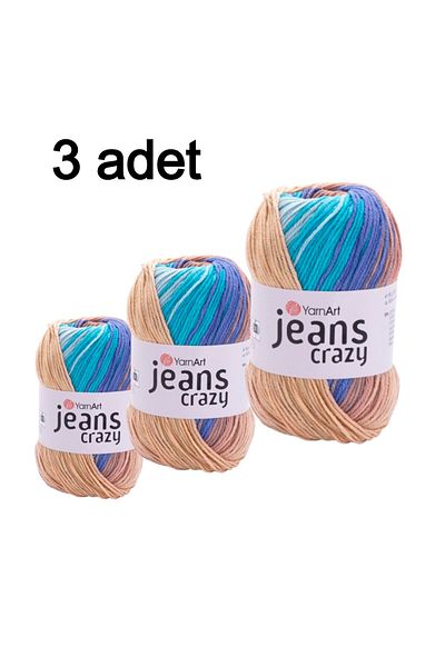 Yarnart 8207 Yarn Art Jeans με κορδόνι διάτρησης Crazy 3 πακέτο