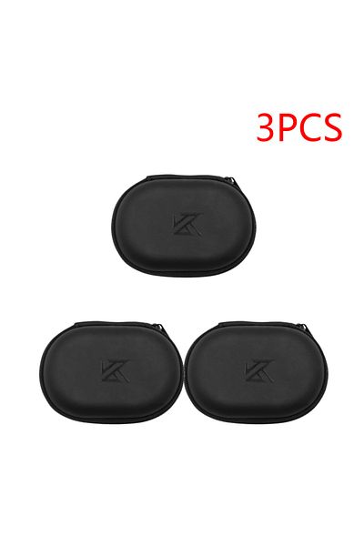 APWIKOGER 3PCS 1-20PCS KZ Earphones Oval Storage Bag Wired Headphones PU Zipper Storage Box Portable Hold Case