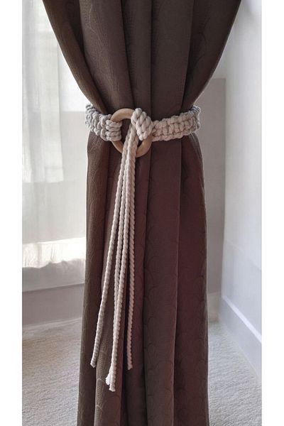 Home 2 Pack Bohemian Macrame Knitted Curtain Buckle